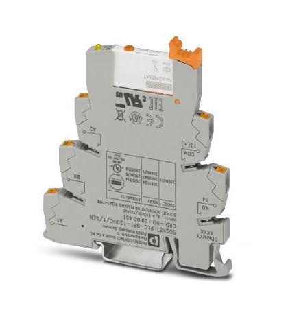 PLC-RPT-120UC/ 1AU/MS/SEN PWR RELAY, SPST, 120VAC, 0.05A, DIN RAIL PHOENIX CONTACT