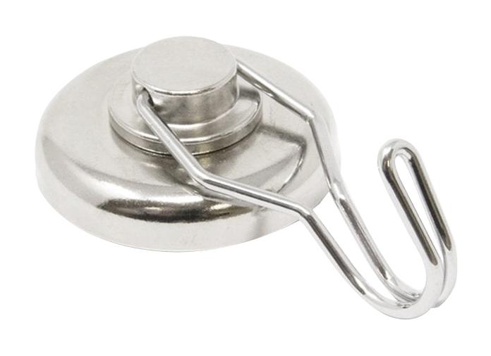 E1071/NEO/F POT MAGNET W/HOOK, 32 X 15MM, NEODYMIUM ECLIPSE MAGNETICS