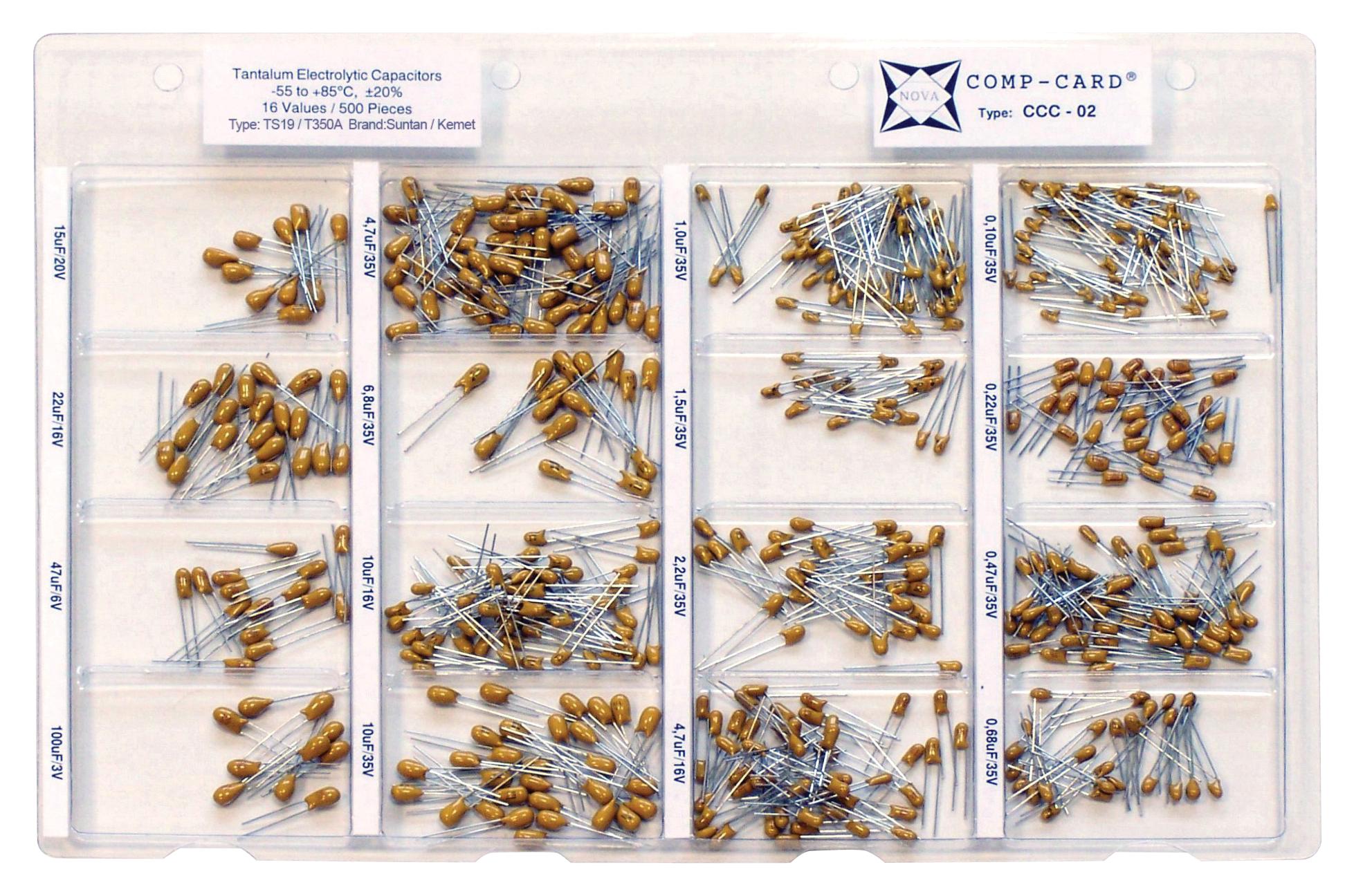 CCC-02 ASSORTMENT KIT, TANTALUM CAPACITORS NOVA
