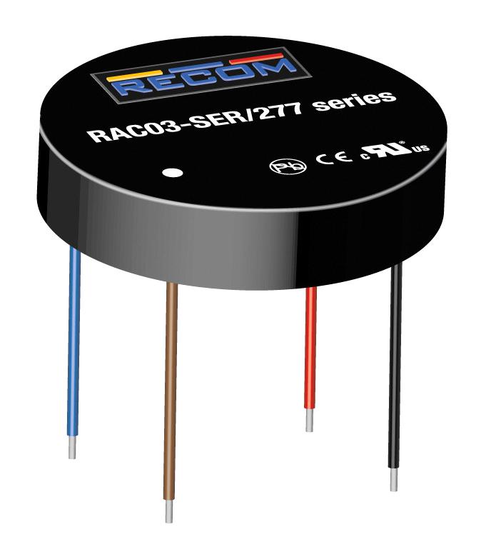 RAC03-3.3SER/277 POWER SUPPLY, AC-DC, 3.3V, 0.9V RECOM POWER