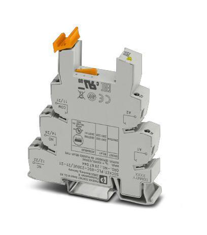 PLC-BSC-230UC/21-21 RELAY SOCKET, 230V, DIN RAIL PHOENIX CONTACT