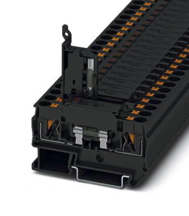 PTC 4-HESILED 24 (5X20) FUSE MODULAR TB, 2WAY, 10AWG, BLACK PHOENIX CONTACT