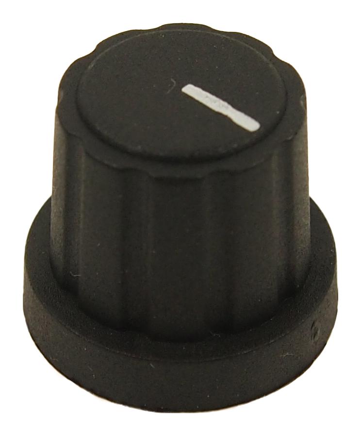 MP3480 KNOB, BLACK, 6MM SPLINE, BLACK CAP MULTICOMP PRO