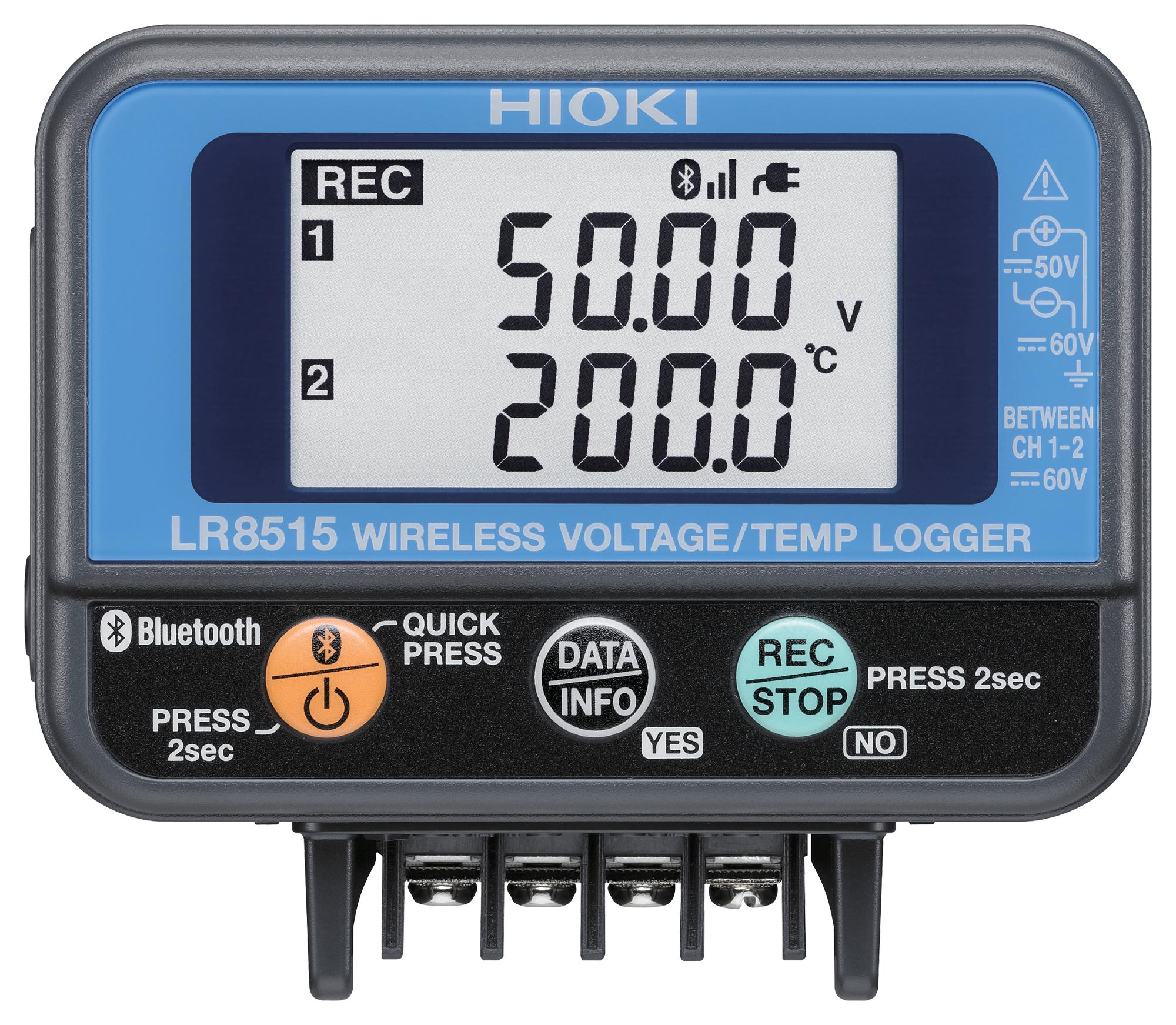 LR8515 WIRELESS VOLTAGE/TEMP LOGGER, 2-CH HIOKI