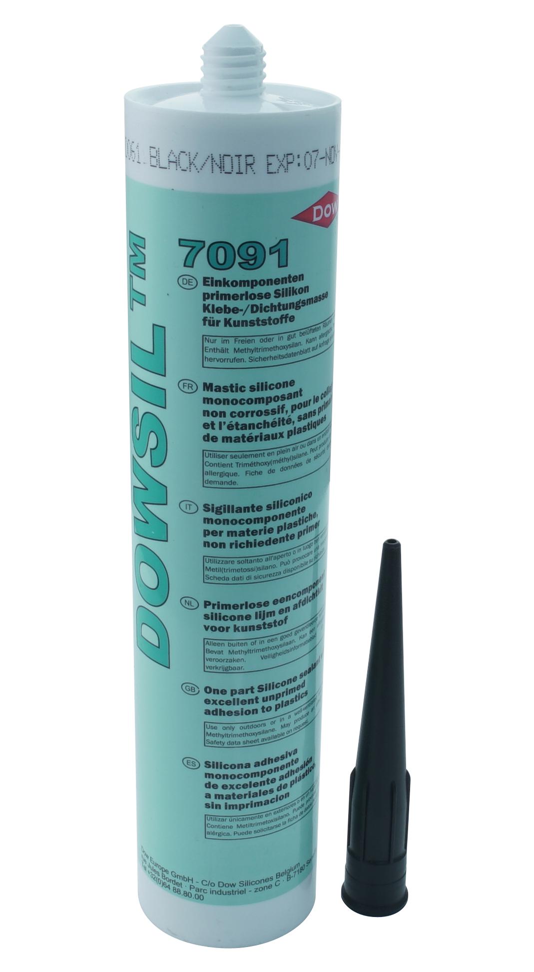7091 BLACK, 310ML SILICONE ELASTOMER SEALANT, CRT, BLK DOW