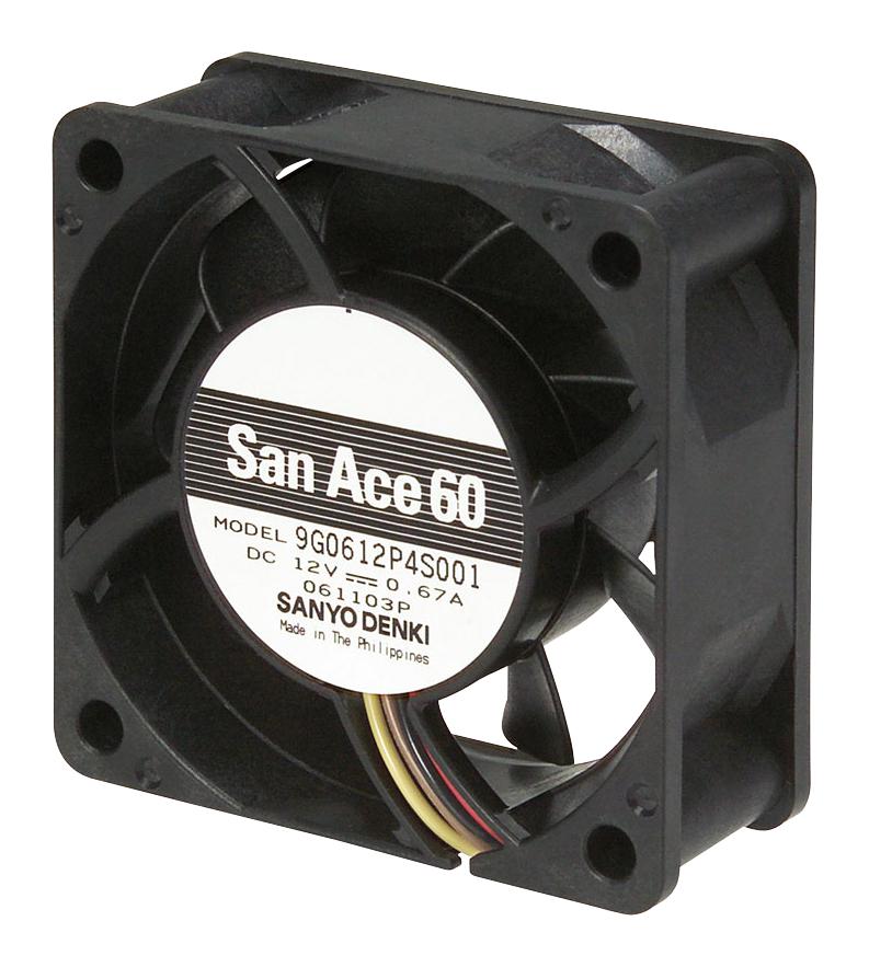 9G0624P4H001 AXIAL FAN, 60MM, 1.21M3/MIN, 49DBA, 24V SANYO DENKI