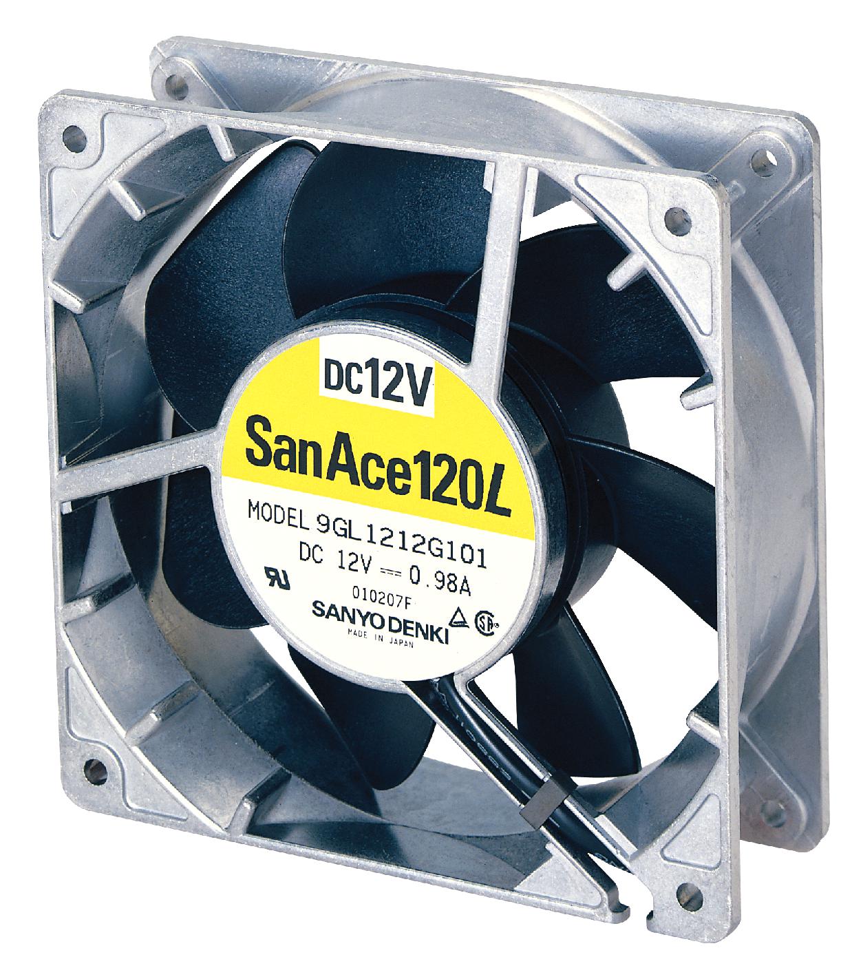 9GL1212H101 AXIAL FAN, 120MM, 2.8M3/MIN, 39DBA, 12V SANYO DENKI