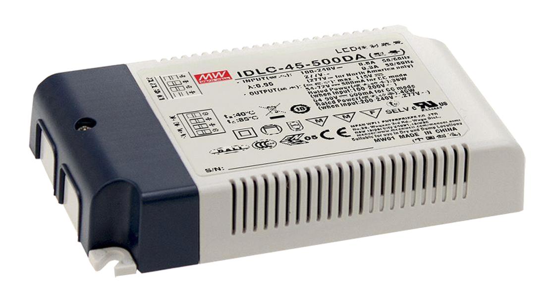 IDLC-45-1050DA LED DRIVER, AC/DC, CONST CURRENT, 45.15W MEAN WELL