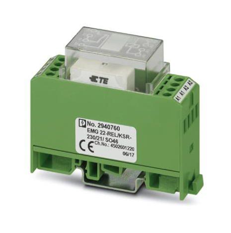 EMG 22-REL/KSR-230/21/ SO46 RELAY MODULE, 6A, 250VDC/VAC PHOENIX CONTACT