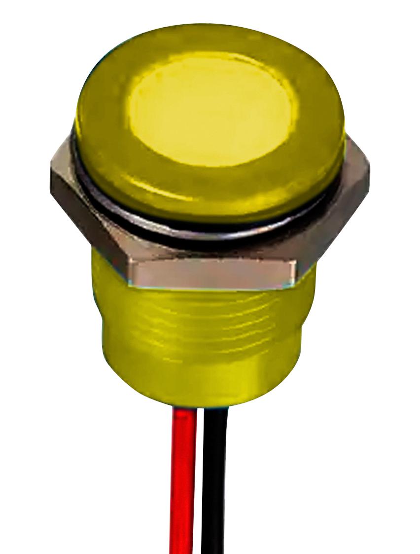 Q14F1BXXY02E LED PANEL INDICATOR, YELLOW, 14MM, 2.1V APEM