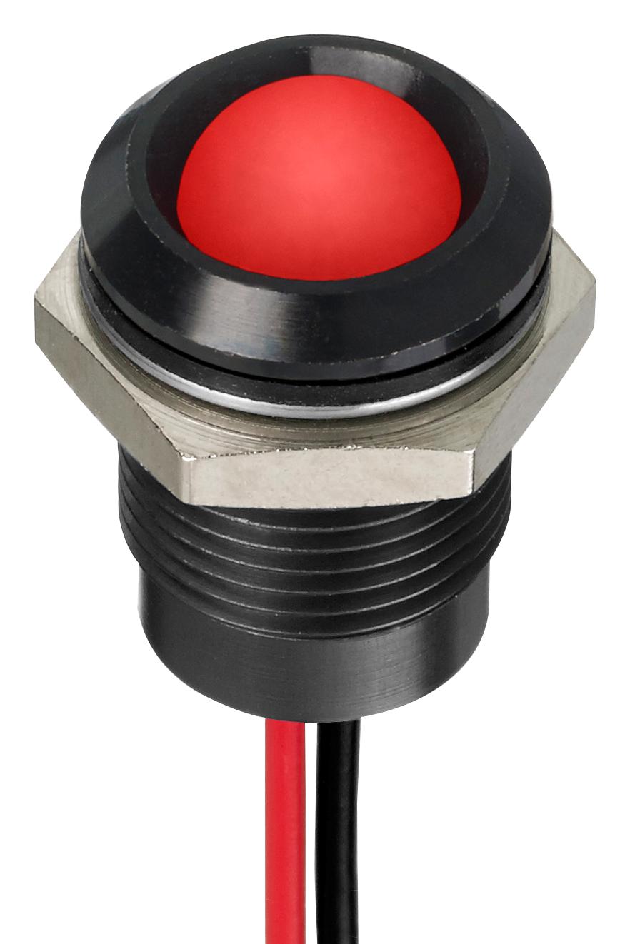 Q14P5BXXHR24E LED PANEL INDICATOR, RED, 14MM, 24VDC APEM