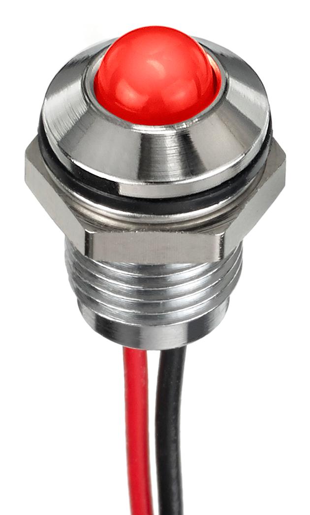Q6P5CXXHR12E LED PANEL INDICATOR, RED, 6MM, 12VDC APEM