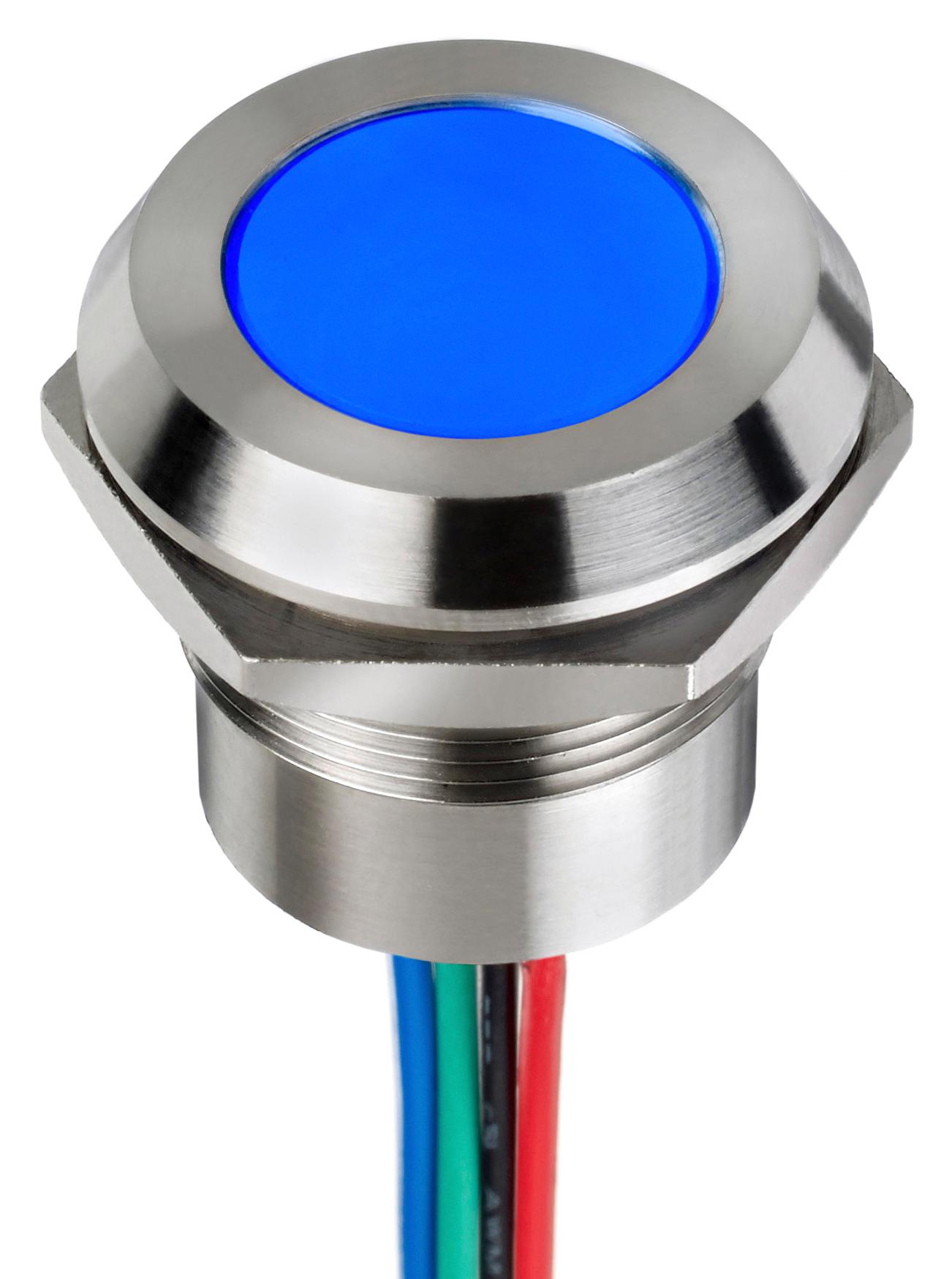 Q22Y5SZZRGB24E-CA LED PANEL INDICATOR, 22MM, RED/GRN/BLU APEM