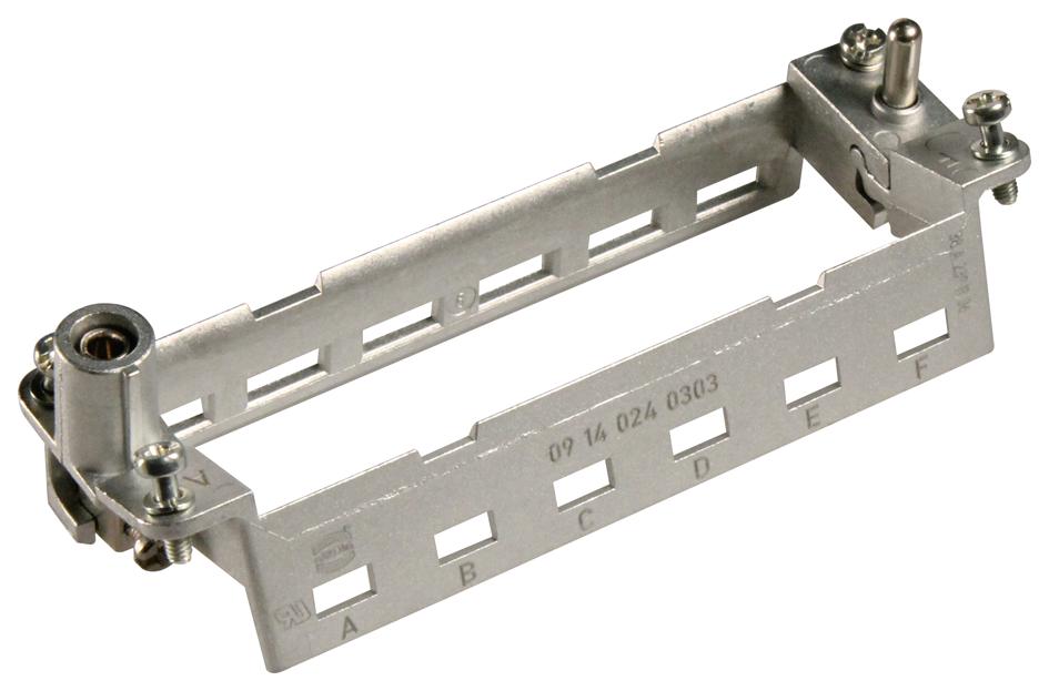 09 14 024 0303 FRAME, HINGED, HOOD, 6 MODULE HARTING