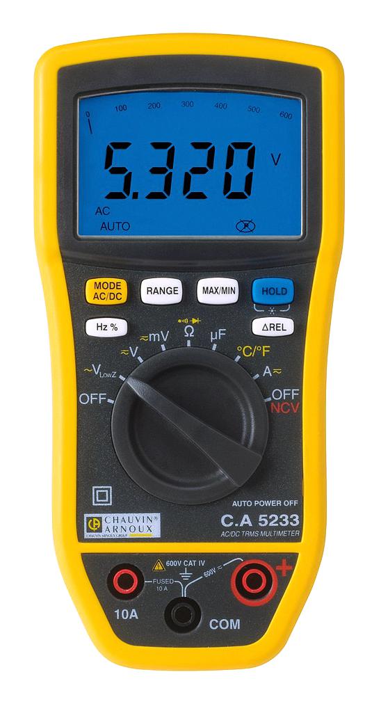 P01196733 HANDHELD DIGITAL MULTIMETER, 10A, 600V CHAUVIN ARNOUX