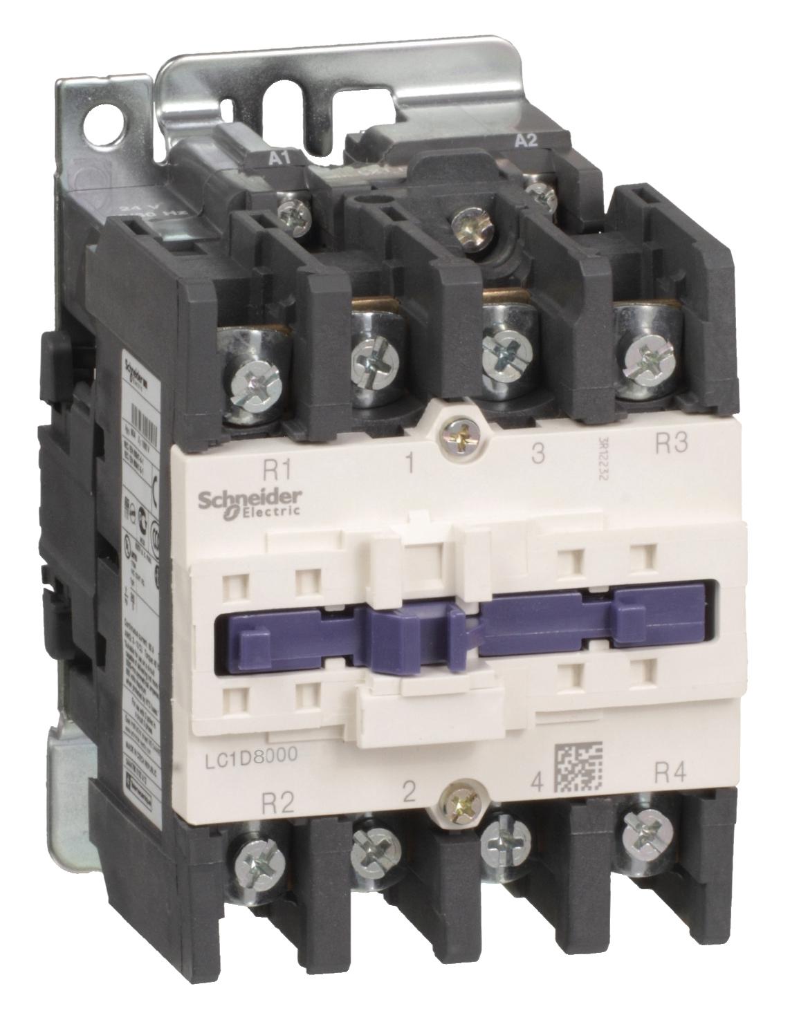 LC1D80004U7 CONTACTOR, 4PST-NO, 240VAC, DINRAIL/PANL SCHNEIDER ELECTRIC