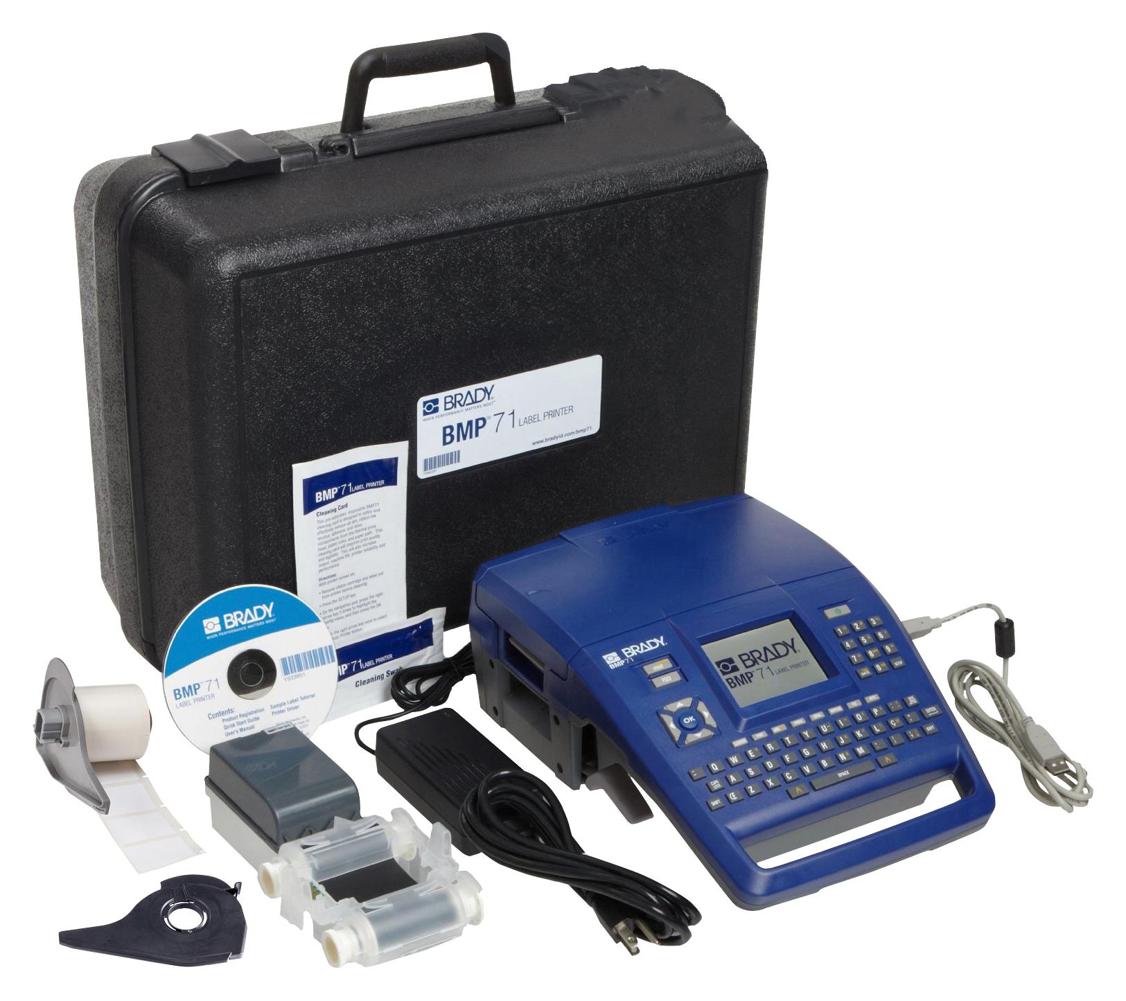 BMP51 PRINTER KIT UK LABEL PRINTER, PORTABLE, 300DBI, UK BRADY