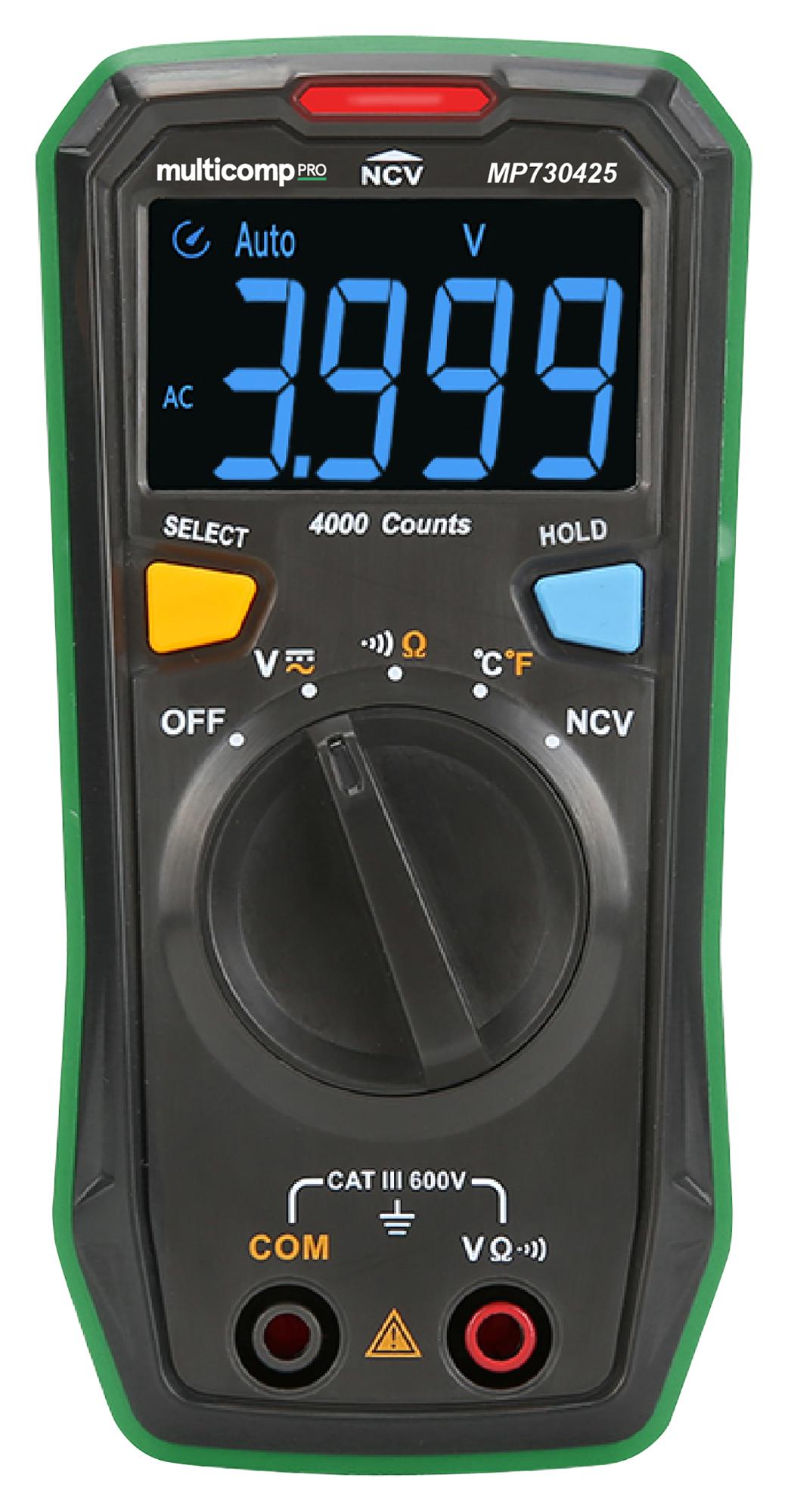 MP730425 MULTIMETER, 600V, 10A, 20MOHM MULTICOMP PRO