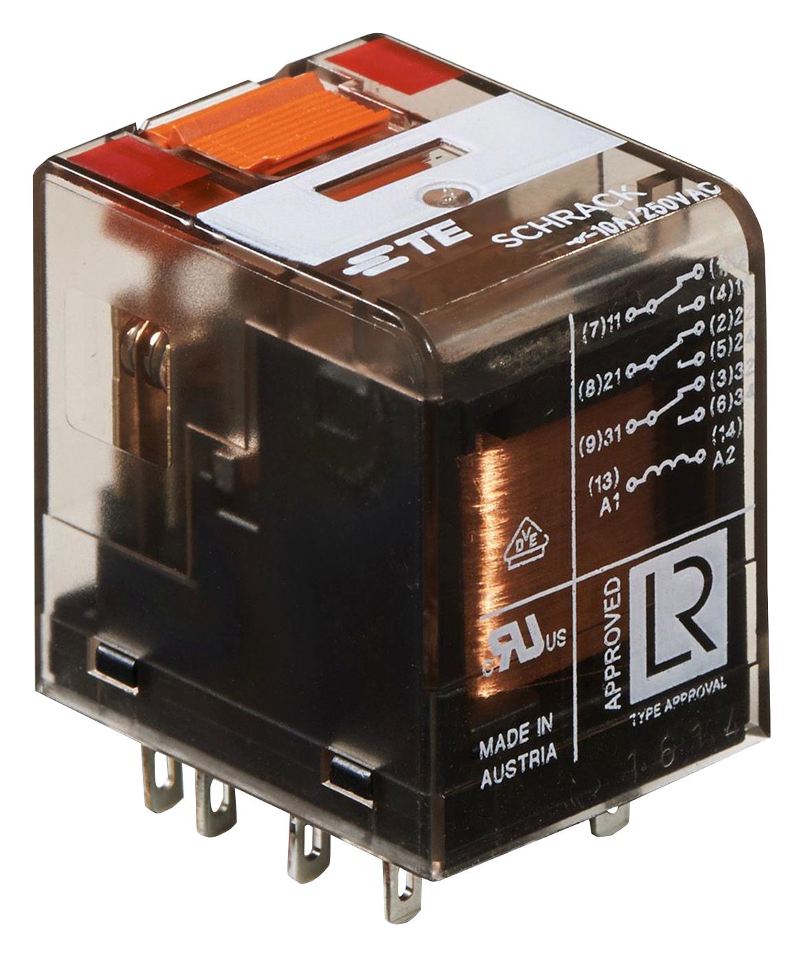PT370615 POWER RELAY, 3PDT, 115VAC, 10A, THT SCHRACK - TE CONNECTIVITY