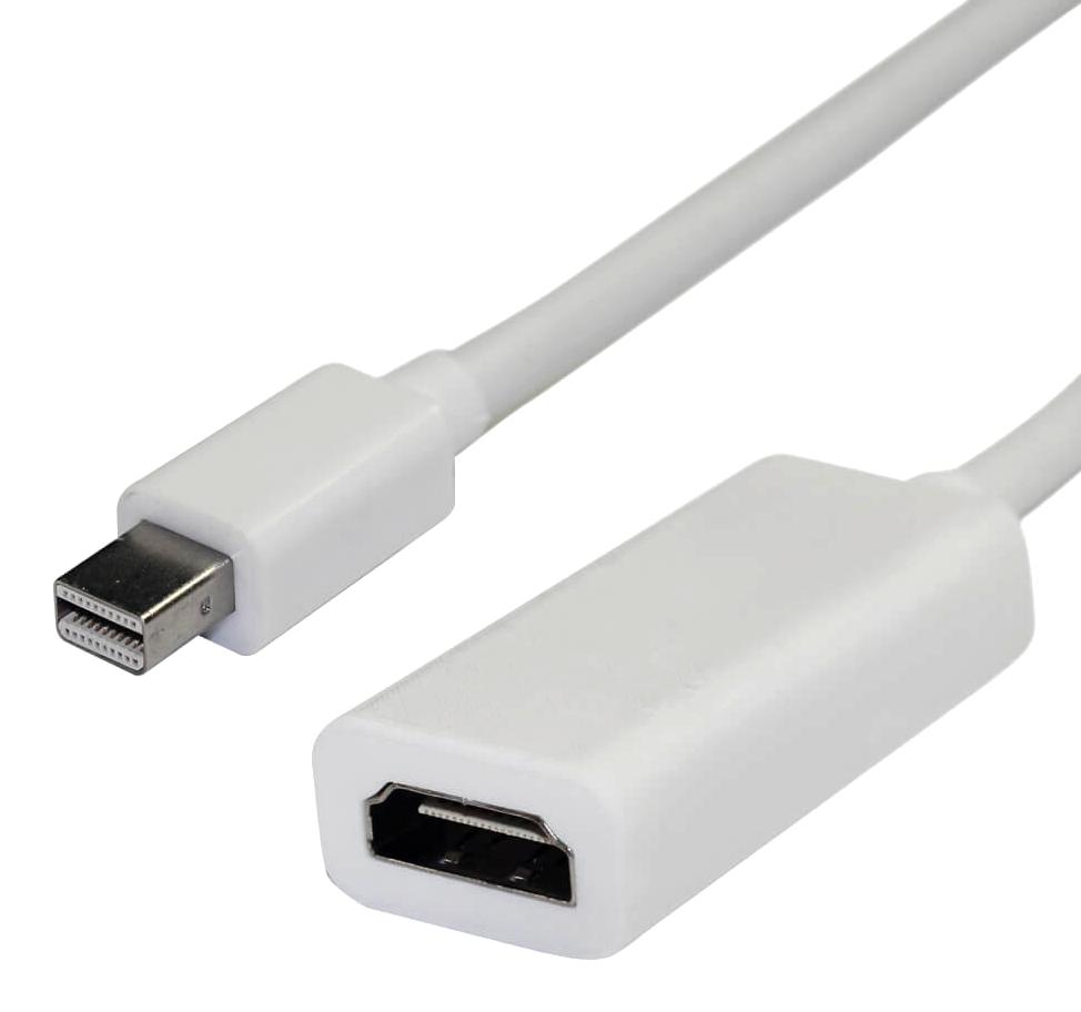 2409EMH MINI DP PLUG TO HDMI SOCKET ADAPTOR, WHT VIDEK