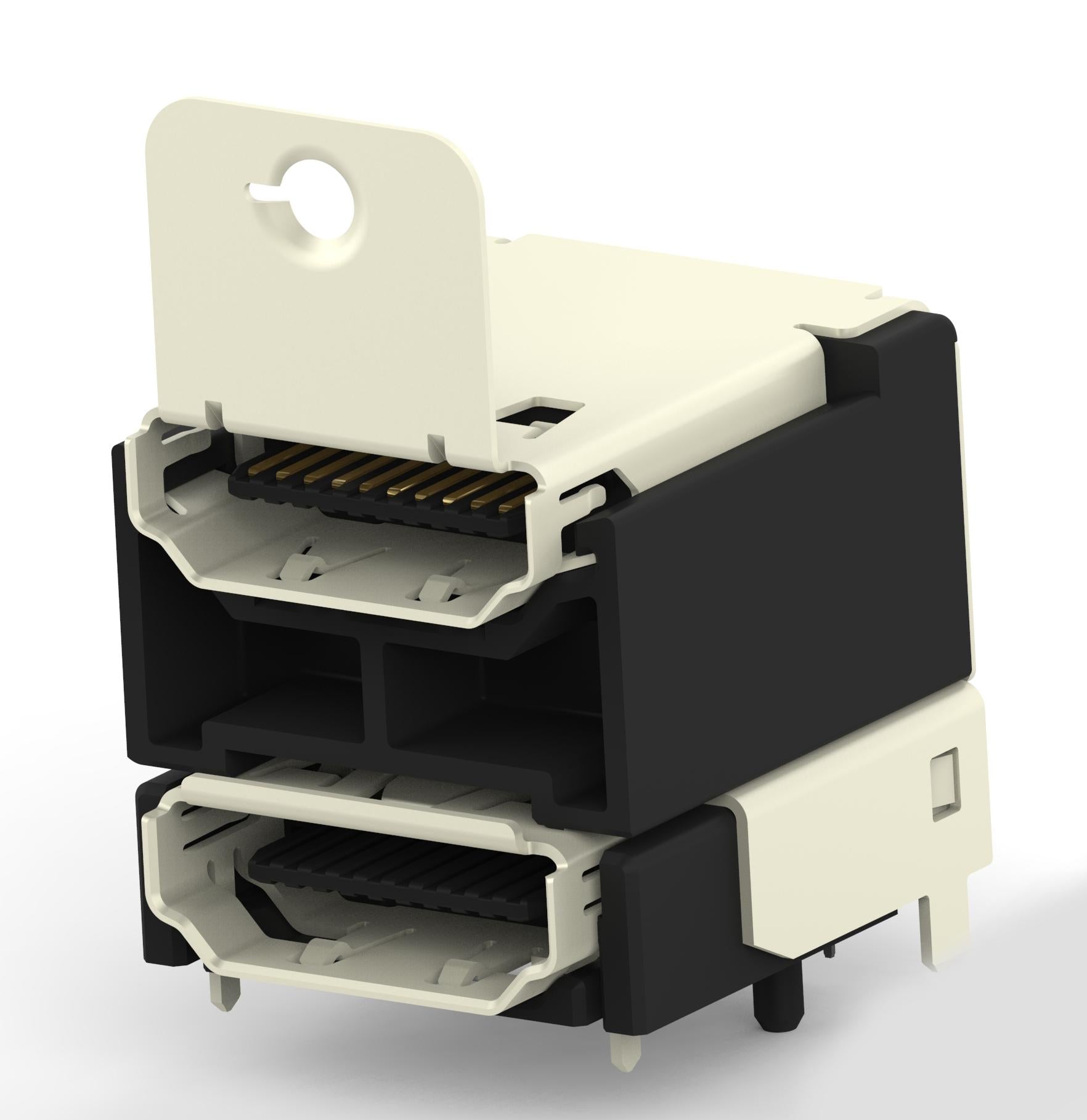 1888811-1 STD HDMI, RA, TH, STACKED 2X, PANEL GRD TE CONNECTIVITY