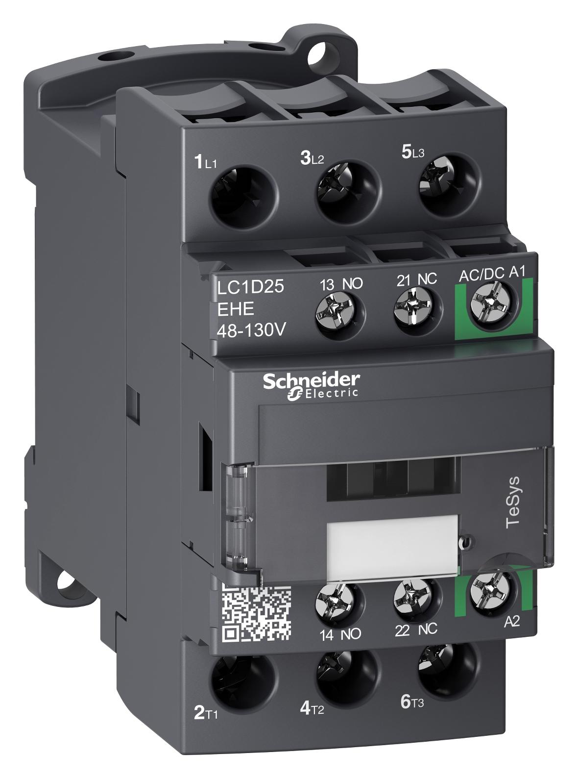 LC1D25EHE CONTACTOR, 3PST-NO, 130V, DIN RAIL/PANEL SCHNEIDER ELECTRIC