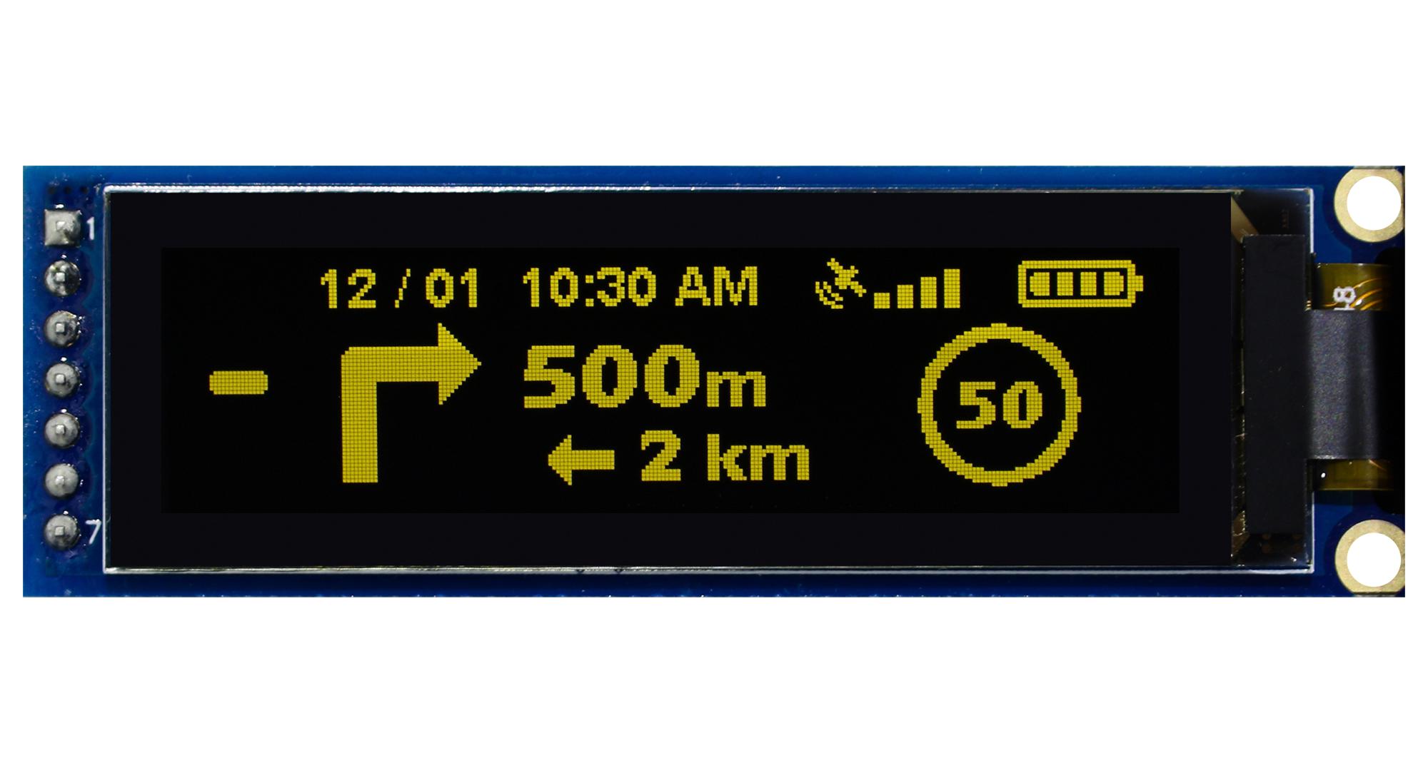 MDOB256064D1Y-YS OLED DISPLAY, COB, 256 X 64 PIXEL, 3.3V MIDAS