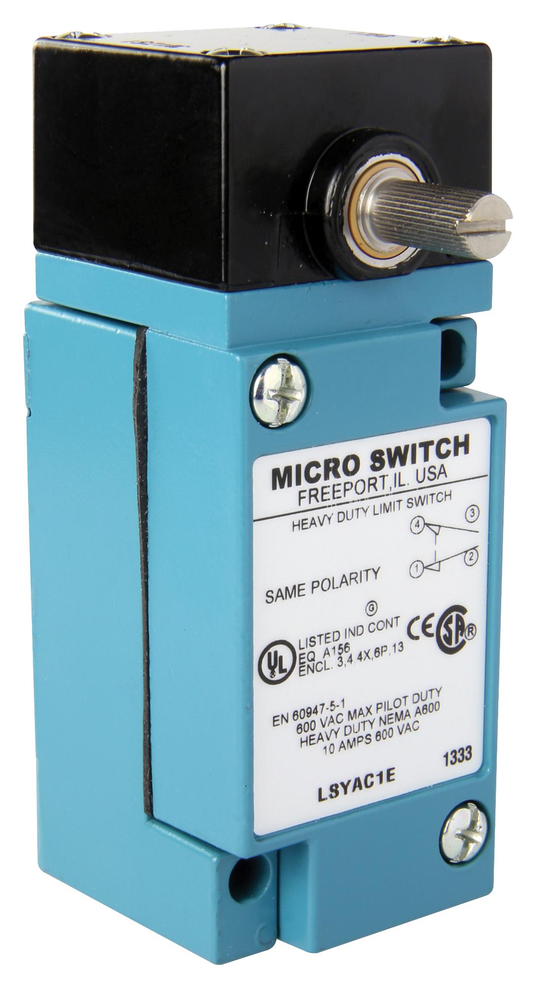 LSYAC1E LIMIT SW, SPDT, 10A, 600V, SIDE ROTARY HONEYWELL