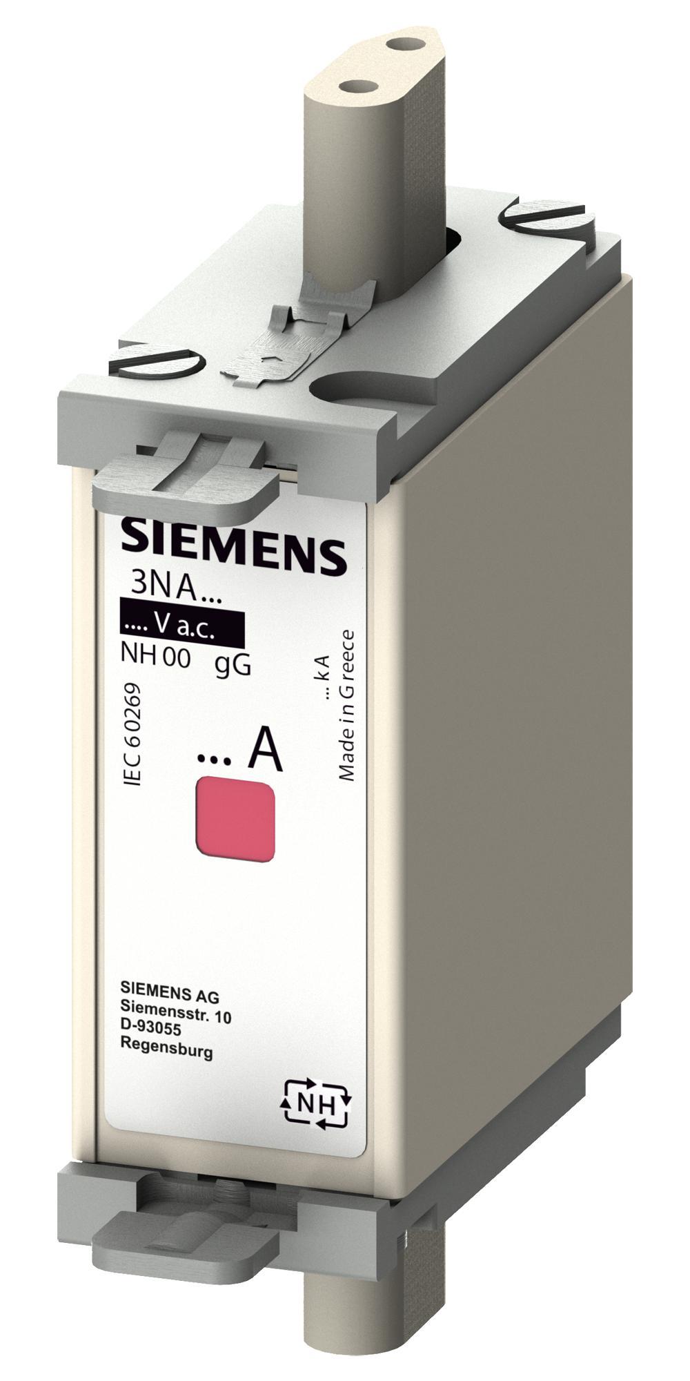 3NA6803-6 HRC FUSE, 10A, 690VAC, 250VDC, BLADE TAG SIEMENS