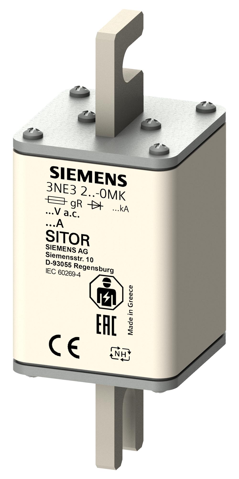 3NE3234-0MK08 HRC FUSE, 500A, 1KVAC, 600VDC, BLADE TAG SIEMENS