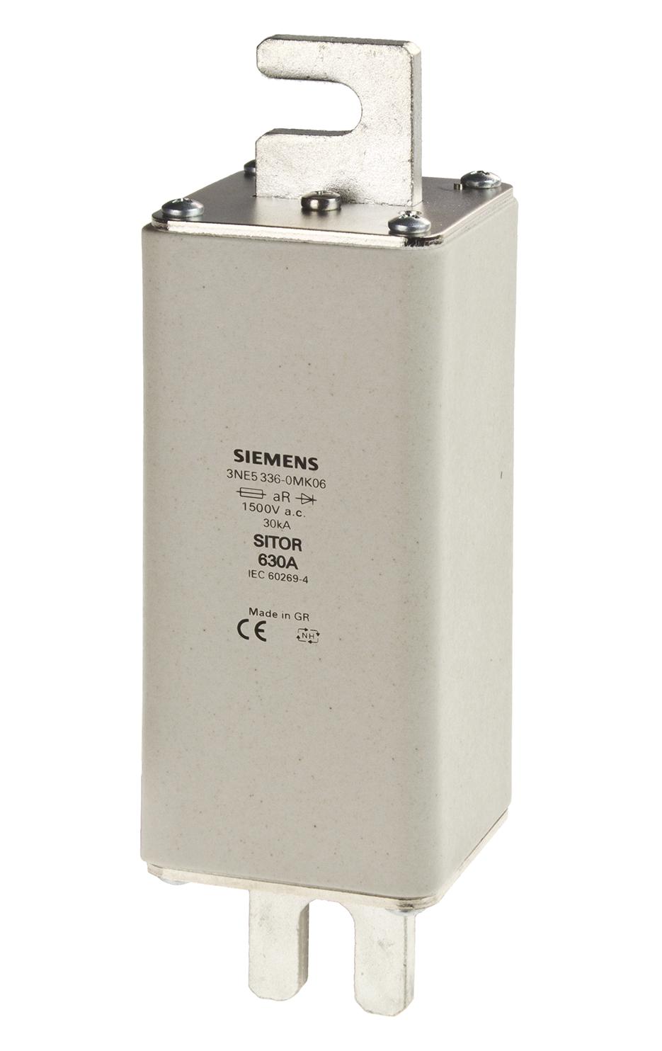 3NE5318-0MK06 HRC FUSE, 63A, 1.5KVAC, 1KVDC, BLADE TAG SIEMENS