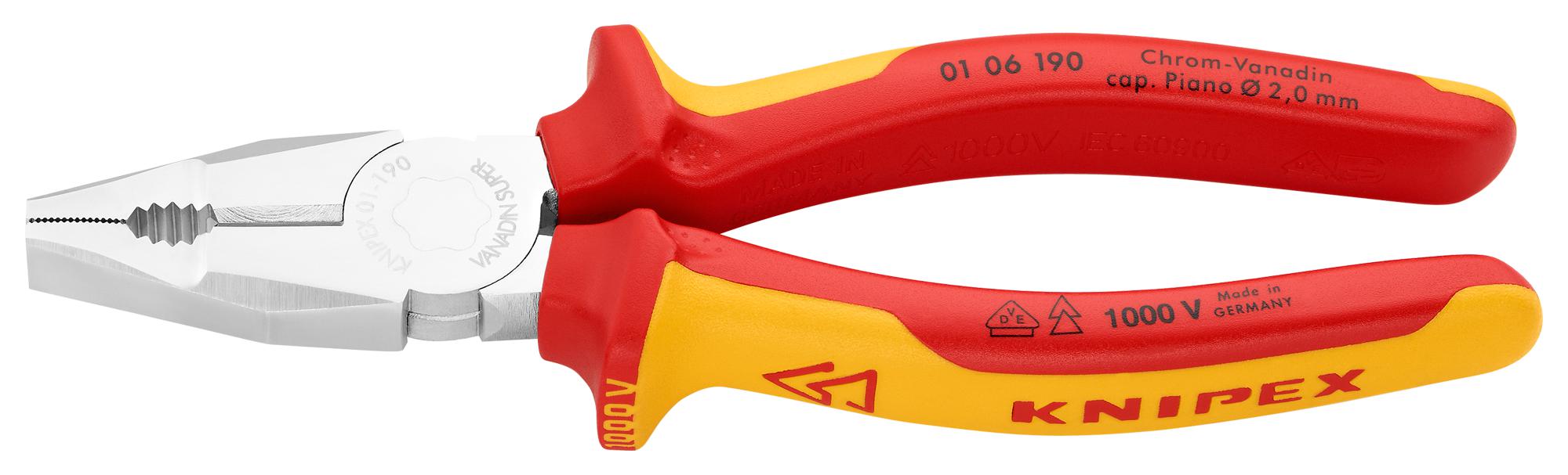 01 06 190 COMBINATION PLIER, VDE KNIPEX