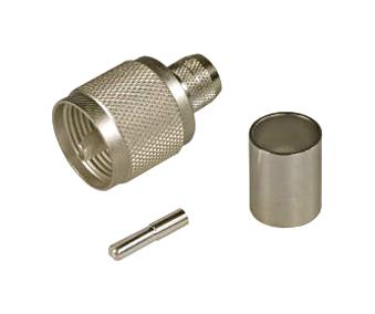 11_UHF-0-3-18/033_-E RF COAX CONN, UHF PLUG, CABLE HUBER+SUHNER