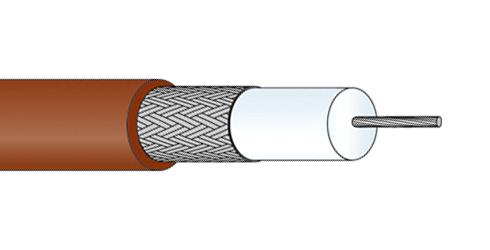 22510045 COAX CABLE WIRE, 2.65MM, 75 OHM, 1M HUBER+SUHNER