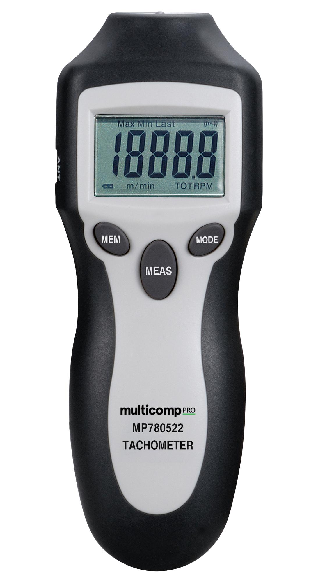 MP780522 DIGITAL TACHOMETER, 2 TO 99999RPM , LCD MULTICOMP PRO