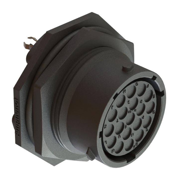 RTS716ND19S0332 CIRCULAR CONNECTOR, 19POS, RCPT, JAM NUT AMPHENOL SINE/TUCHEL
