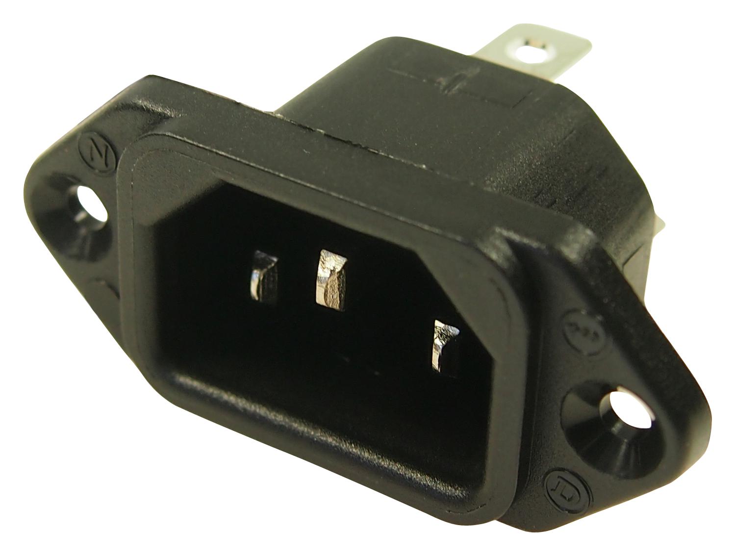 CL1922Y1 IEC INLET C14, 10A, 250VAC, QC, FLANGE CLIFF ELECTRONIC COMPONENTS