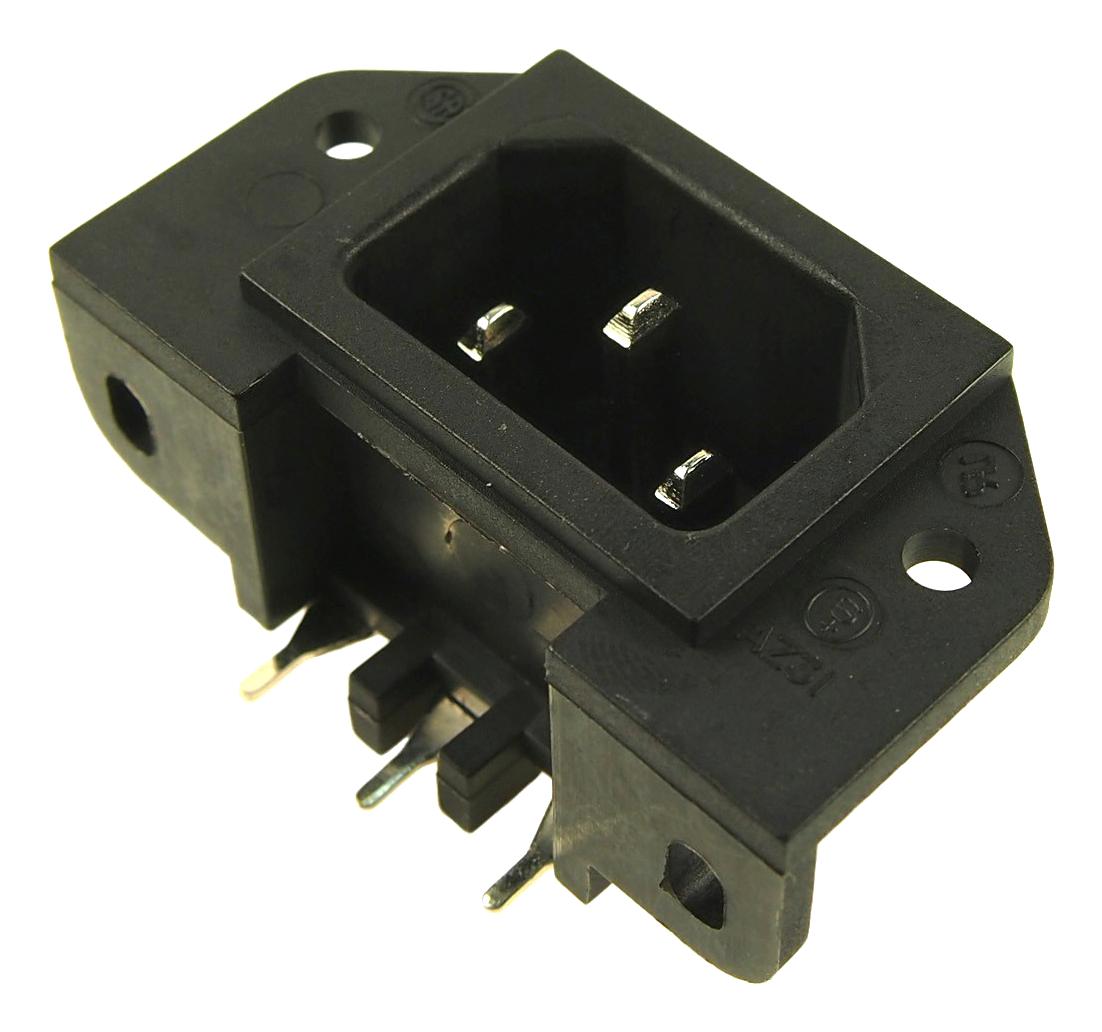 CL19211 IEC INLET C14, 10A, 250VAC, PCB, 9.1MM CLIFF ELECTRONIC COMPONENTS