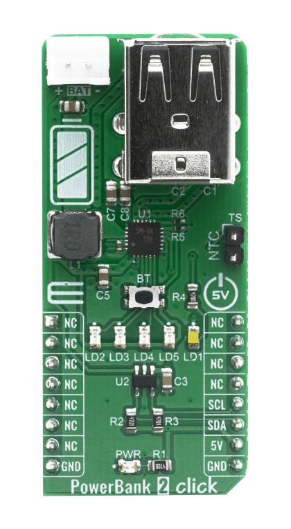 MIKROE-4116 POWERBANK 2 CLICK BOARD MIKROELEKTRONIKA