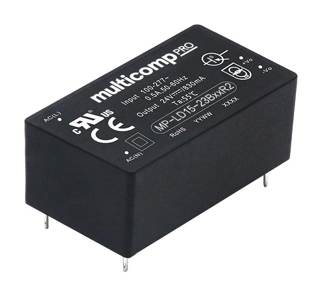 MP-LD15-23B12R2 POWER SUPPLY, AC-DC, 12V, 1.25A MULTICOMP PRO