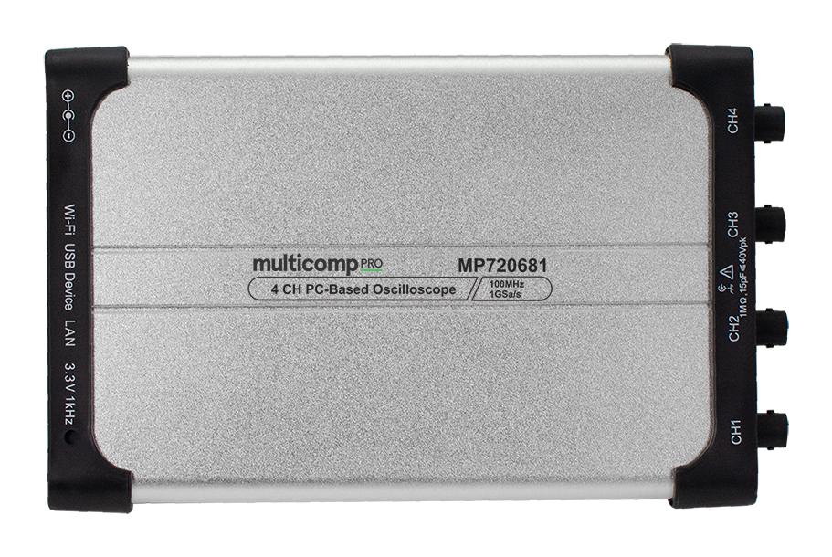 MP720681 EU-UK PC OSCILLOSCOPE, 4CH, 100MHZ, 1GSPS MULTICOMP PRO