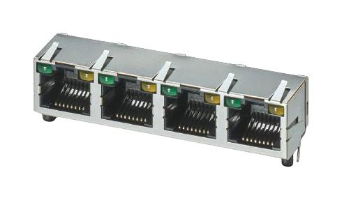 1149848 RJ45 CONN, R/A JACK, 8P8C, 4PORT, TH PHOENIX CONTACT
