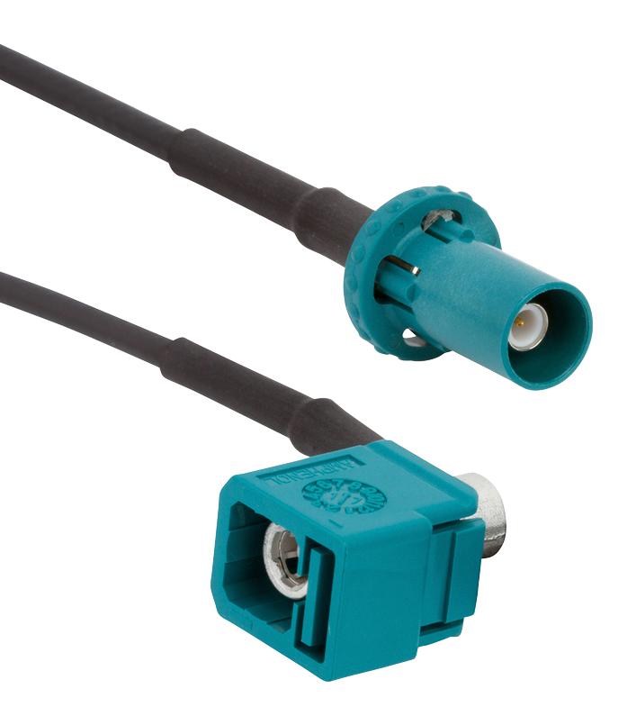 095FJZFPZAHM100 RF COAX CABLE, FAKRA R/A JACK-PLUG, 1M AMPHENOL RF