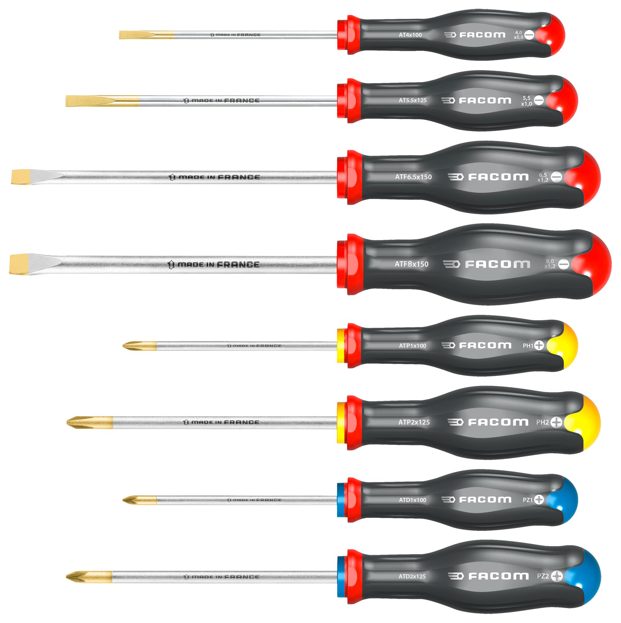 AT.J8PB SCREWDRIVER SET, 8PC FACOM