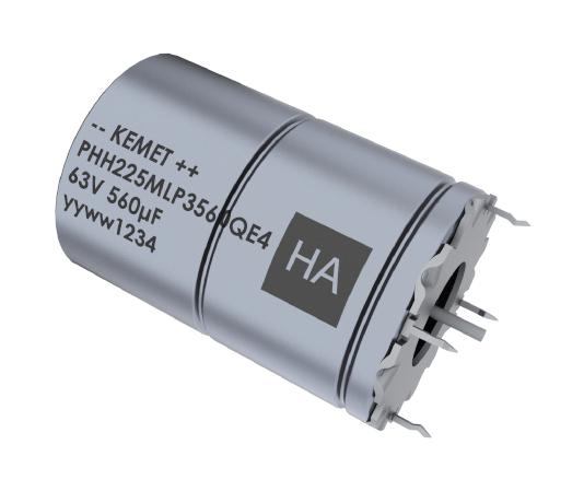 PHH225MLP3560QE4 CAP, 560UF, 63V, ALU ELEC, HYBRID, RAD KEMET