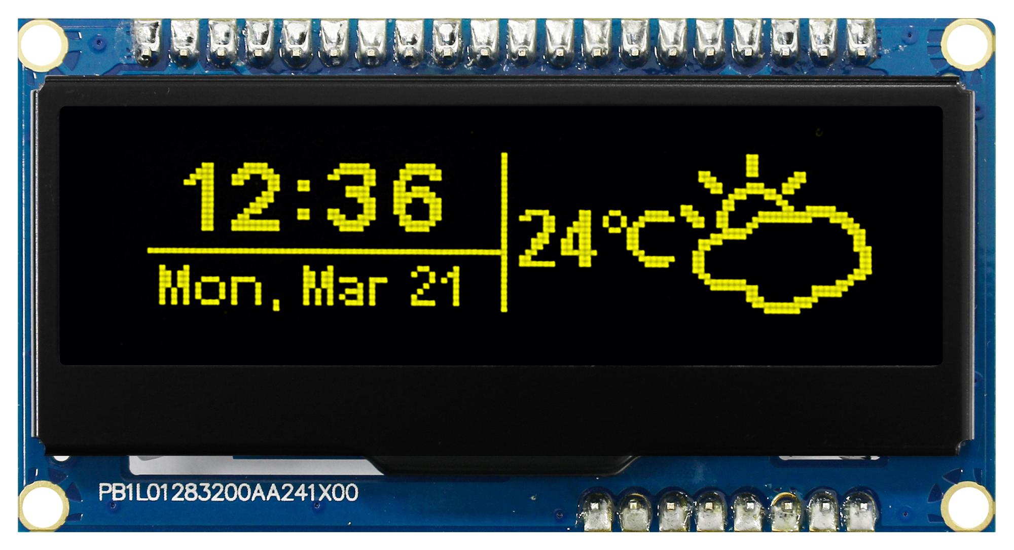 MDOB128032FCV-YM OLED GRAPHIC DISPLAY, COB, 128X32P, 3.3V MIDAS