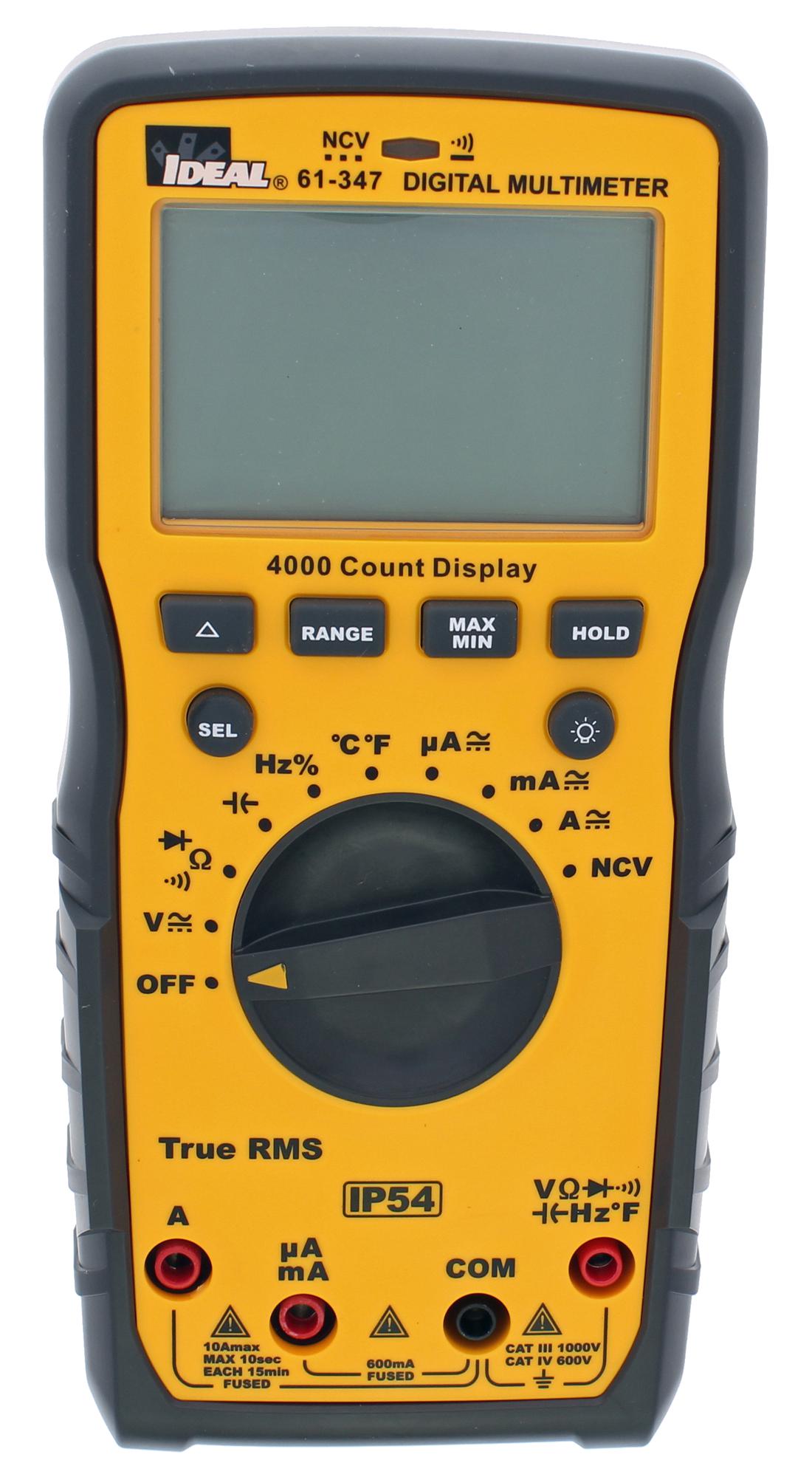 61-347 MULTIMETER, HAND HELD, AUTO, 6000 COUNT IDEAL