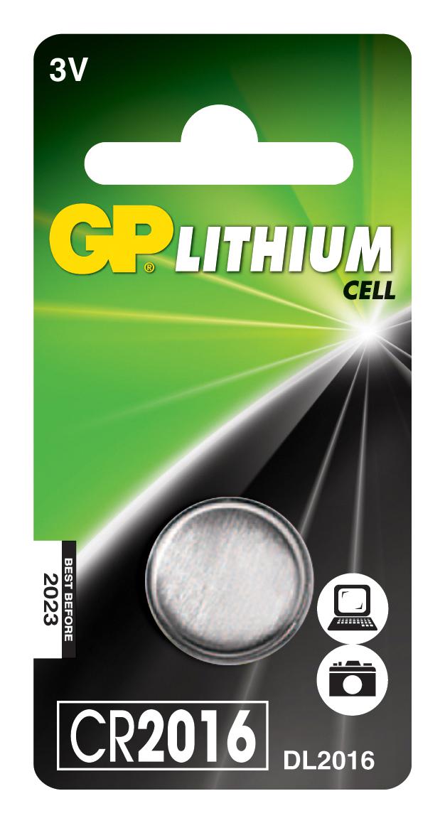 GPPBL2016140 BATTERY, LITHIUM, 3V, 90MAH GP BATTERIES