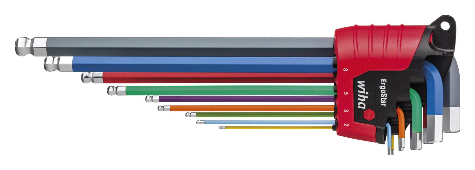 43849 HEX L-KEY SET, 10PIECES, HEX BALL END WIHA