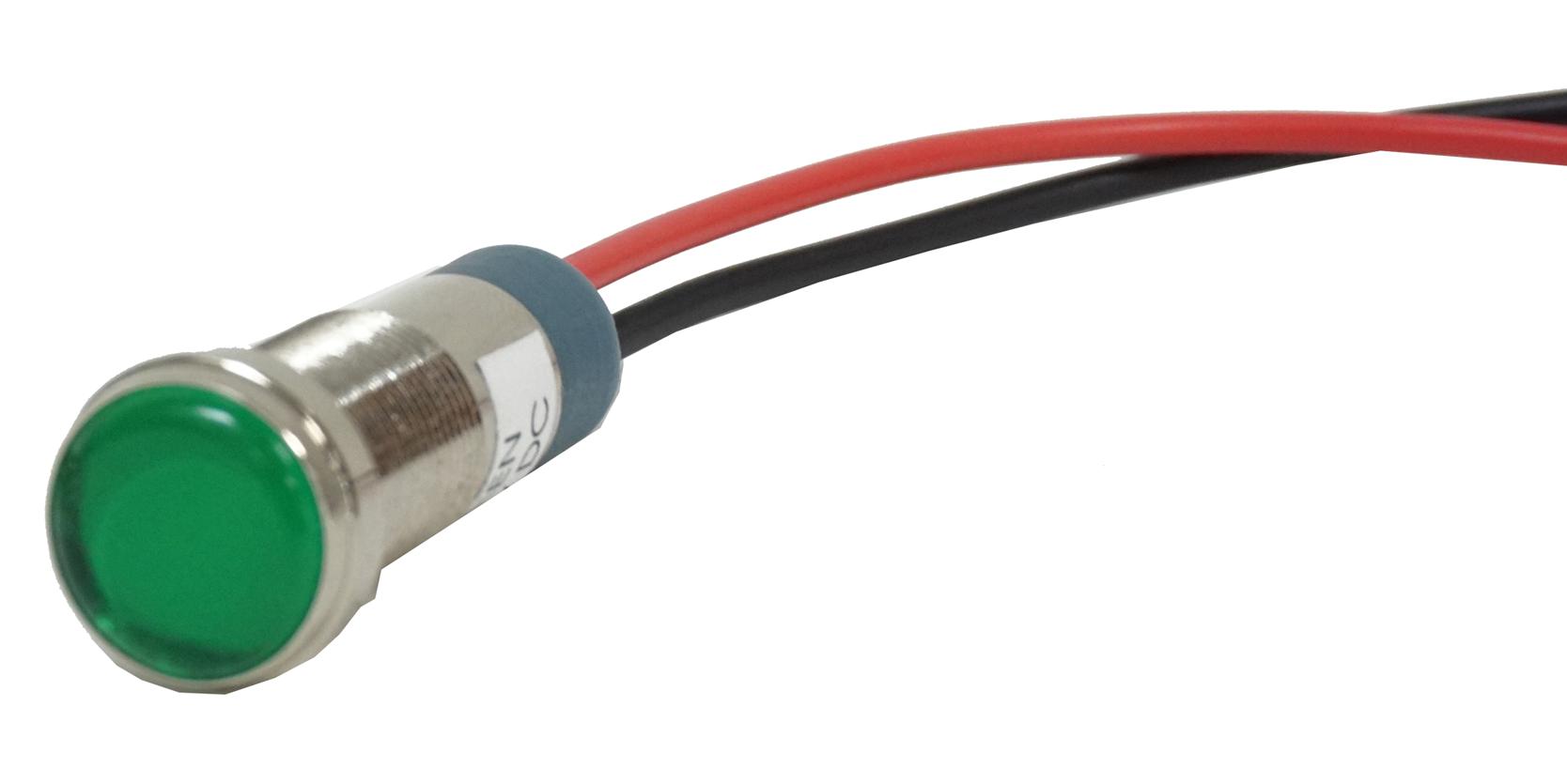 656-1203-303F LED PANEL INDICATOR, GREEN, 12.7MM, 12V DIALIGHT